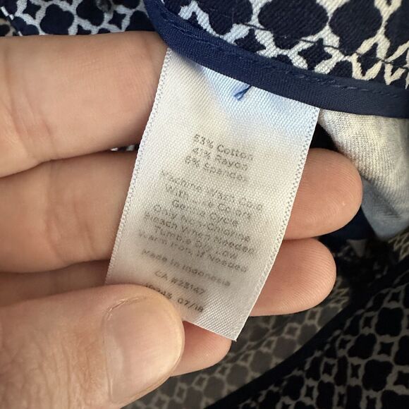 Talbots Women’s Chatham Ankle Zip Printed Pants Blue Size 4 - Picture 6 of 6